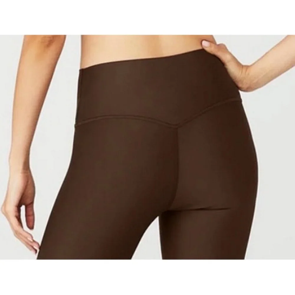 Alo High-Waist Airlift Elongated Leggings Espresso Hi-Rise Waisted Split Hem XXS